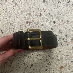 Coach black leather belt brass buckle 40